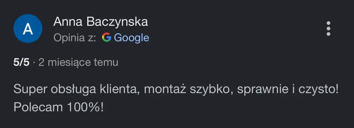 Opinia Google 1